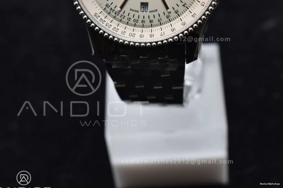 SS Navitimer Bracelet 1:1 Functional RG White 1 923 on Edition V7F Best A Dial Bezel SS 0827